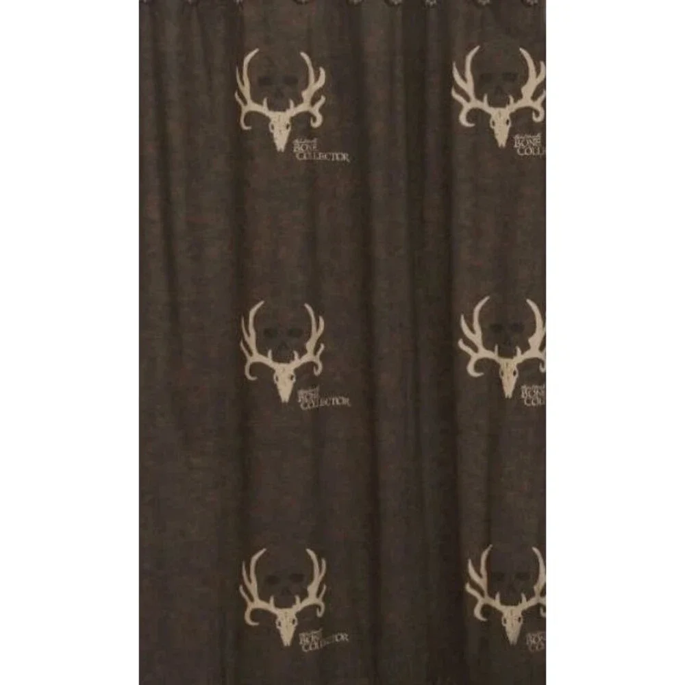 Bone Collector Shower Curtain, Antler Logo Michael Waddell